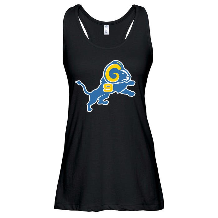 Detroit Rams Number 9 Ladies Essential Flowy Tank