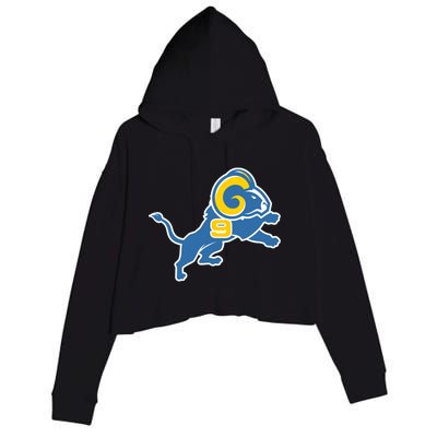 Detroit Rams Number 9 Crop Fleece Hoodie