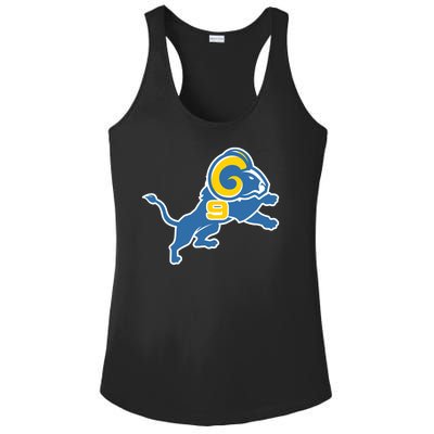 Detroit Rams Number 9 Ladies PosiCharge Competitor Racerback Tank