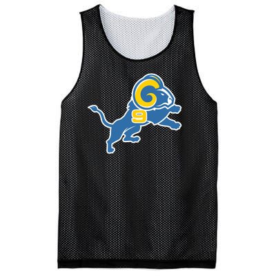 Detroit Rams Number 9 Mesh Reversible Basketball Jersey Tank