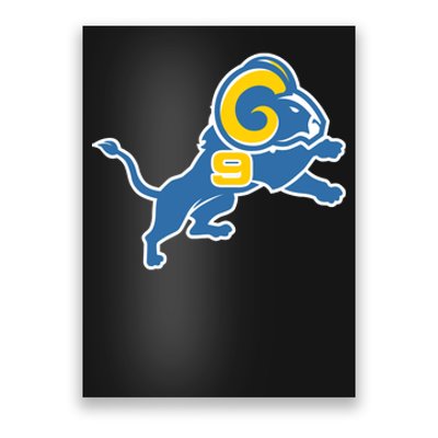 Detroit Rams Number 9 Poster