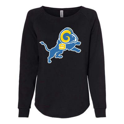 Detroit Rams Number 9 Womens California Wash Sweatshirt