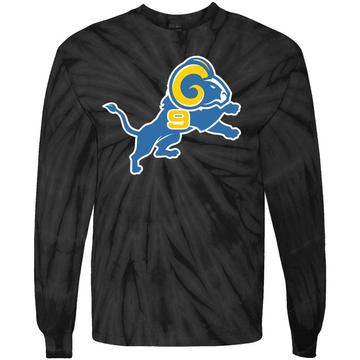 Detroit Rams Number 9 Tie-Dye Long Sleeve Shirt