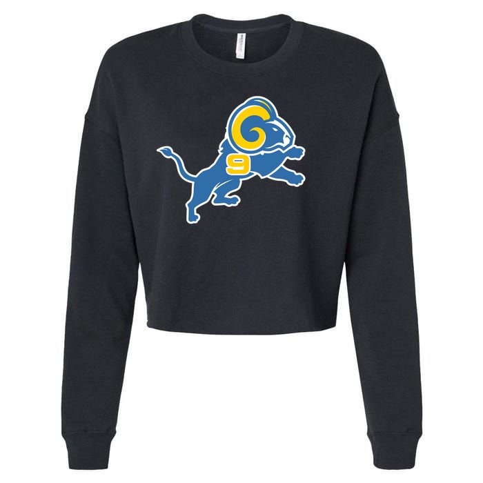 Detroit Rams Number 9 Cropped Pullover Crew