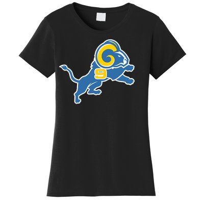 Detroit Rams Number 9 Women's T-Shirt