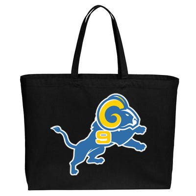 Detroit Rams Number 9 Cotton Canvas Jumbo Tote