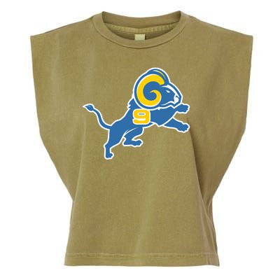 Detroit Rams Number 9 Garment-Dyed Women's Muscle Tee