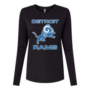 Detroit Rams Number 9 Funny Lions Womens Cotton Relaxed Long Sleeve T-Shirt