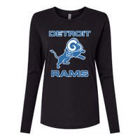 Detroit Rams Number 9 Funny Lions Womens Cotton Relaxed Long Sleeve T-Shirt