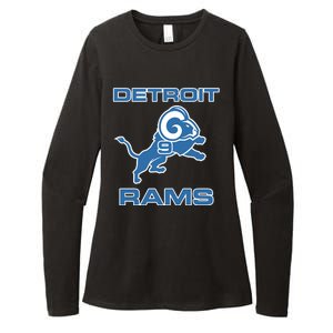 Detroit Rams Number 9 Funny Lions Womens CVC Long Sleeve Shirt