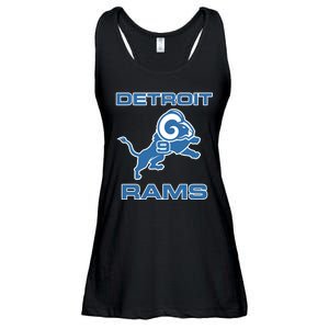 Detroit Rams Number 9 Funny Lions Ladies Essential Flowy Tank