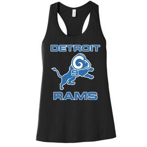 Detroit Rams Number 9 Funny Lions Women's Racerback Tank