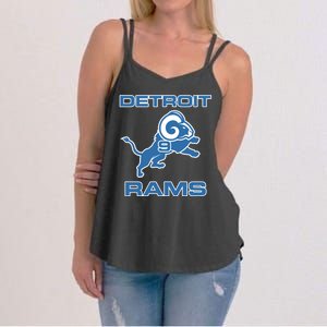 Detroit Rams Number 9 Funny Lions Women's Strappy Tank