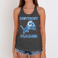 Detroit Rams Number 9 Funny Lions Women's Knotted Racerback Tank