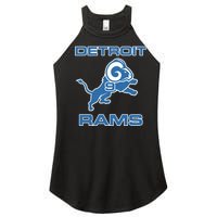 Detroit Rams Number 9 Funny Lions Women's Perfect Tri Rocker Tank