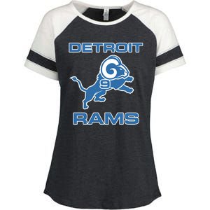 Detroit Rams Number 9 Funny Lions Enza Ladies Jersey Colorblock Tee