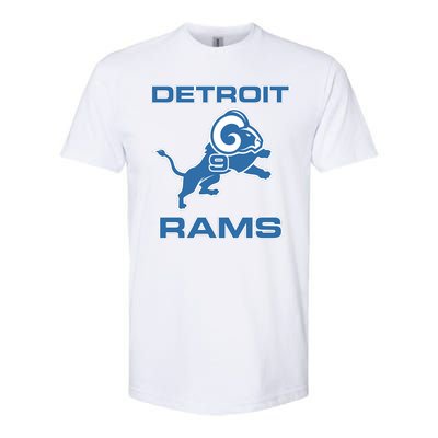 Detroit Rams Number 9 Funny Lions Softstyle® CVC T-Shirt