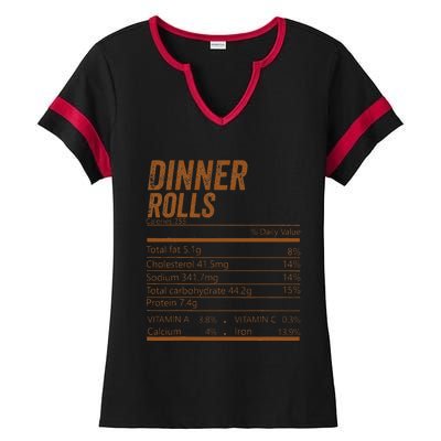 Dinner Rolls Nutrition Facts Matching Family Thanksgiving Ladies Halftime Notch Neck Tee