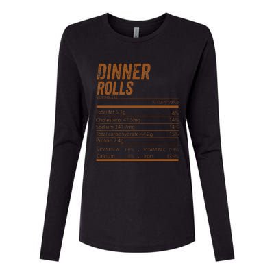 Dinner Rolls Nutrition Facts Matching Family Thanksgiving Womens Cotton Relaxed Long Sleeve T-Shirt