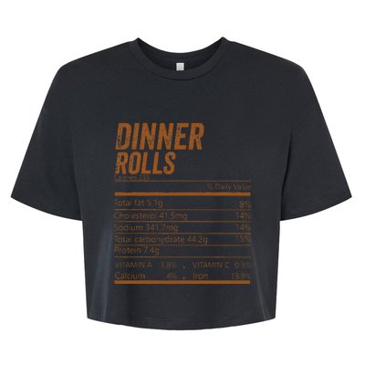 Dinner Rolls Nutrition Facts Matching Family Thanksgiving Bella+Canvas Jersey Crop Tee