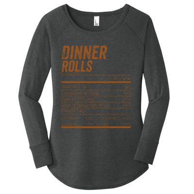 Dinner Rolls Nutrition Facts Matching Family Thanksgiving Women's Perfect Tri Tunic Long Sleeve Shirt