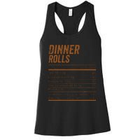 Dinner Rolls Nutrition Facts Matching Family Thanksgiving Women's Racerback Tank