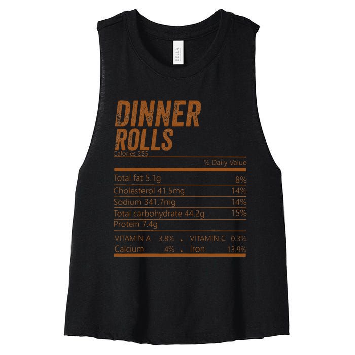 Dinner Rolls Nutrition Facts Matching Family Thanksgiving Women's Racerback Cropped Tank