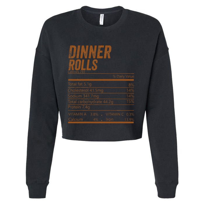 Dinner Rolls Nutrition Facts Matching Family Thanksgiving Cropped Pullover Crew