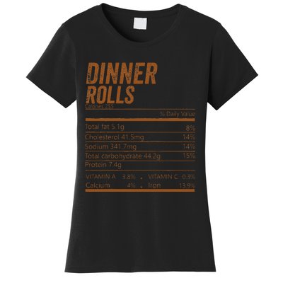 Dinner Rolls Nutrition Facts Matching Family Thanksgiving Women's T-Shirt