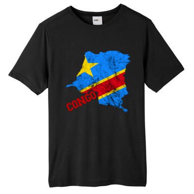 Democratic Republic Of Congo Map Congolese Flag Africa Pride Cute Gift Tall Fusion ChromaSoft Performance T-Shirt