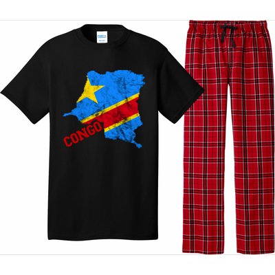 Democratic Republic Of Congo Map Congolese Flag Africa Pride Cute Gift Pajama Set