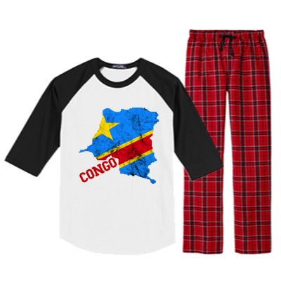 Democratic Republic Of Congo Map Congolese Flag Africa Pride Cute Gift Raglan Sleeve Pajama Set