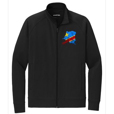 Democratic Republic Of Congo Map Congolese Flag Africa Pride Cute Gift Stretch Full-Zip Cadet Jacket