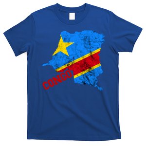 Democratic Republic Of Congo Map Congolese Flag Africa Pride Cute Gift T-Shirt