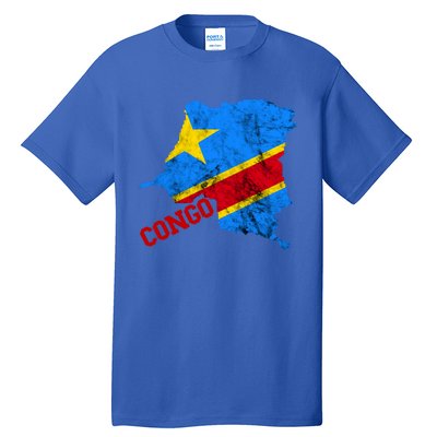 Democratic Republic Of Congo Map Congolese Flag Africa Pride Cute Gift Tall T-Shirt