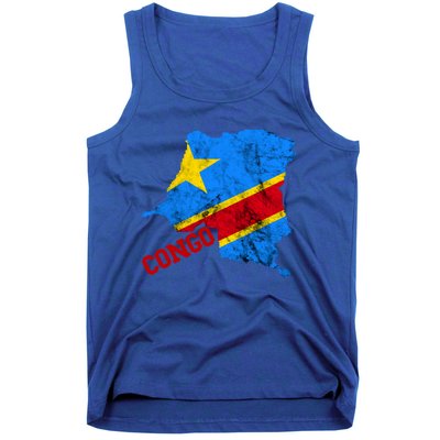 Democratic Republic Of Congo Map Congolese Flag Africa Pride Cute Gift Tank Top