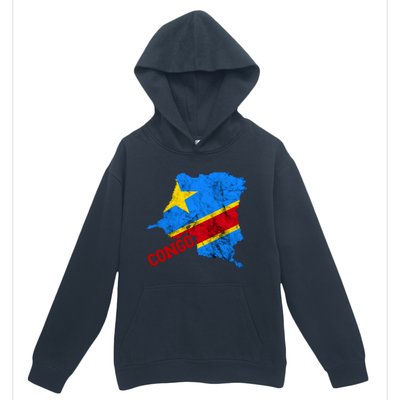 Democratic Republic Of Congo Map Congolese Flag Africa Pride Cute Gift Urban Pullover Hoodie