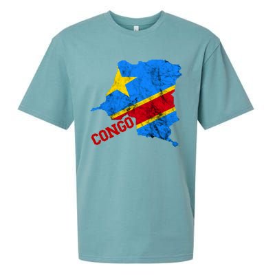 Democratic Republic Of Congo Map Congolese Flag Africa Pride Cute Gift Sueded Cloud Jersey T-Shirt