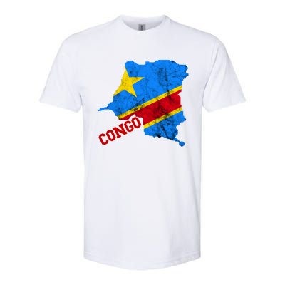 Democratic Republic Of Congo Map Congolese Flag Africa Pride Cute Gift Softstyle CVC T-Shirt