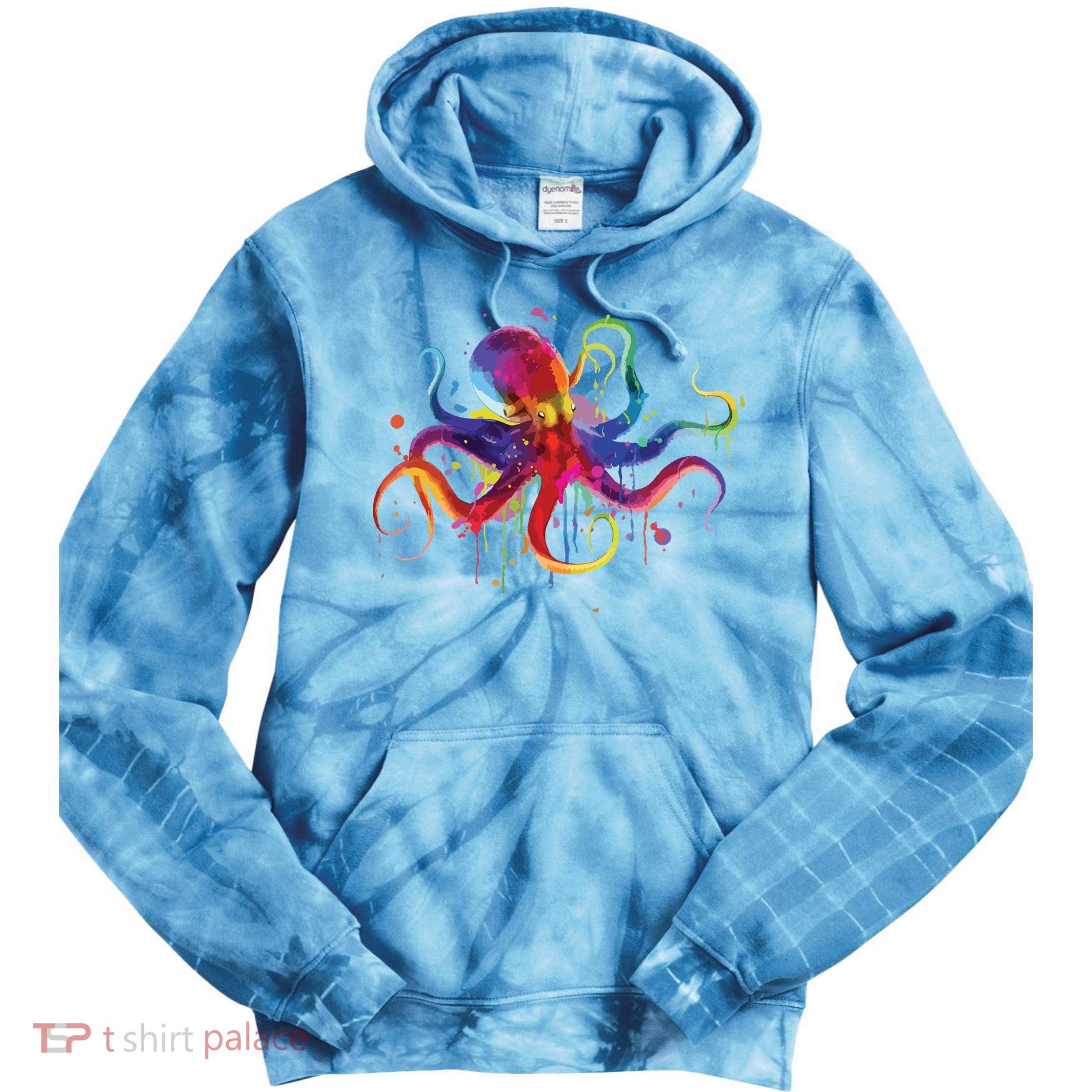 Dripping Rainbow Octopus Psychedelic Gift Tie Dye Hoodie