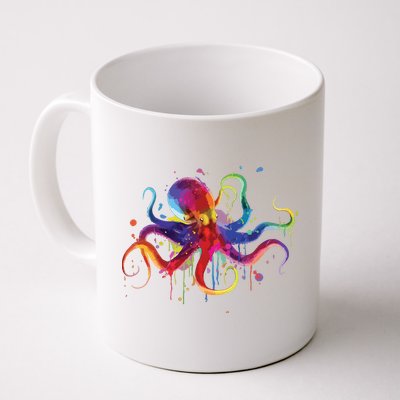 Dripping Rainbow Octopus Psychedelic Gift Mug