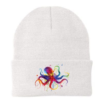 Dripping Rainbow Octopus Psychedelic Gift Beanie