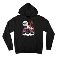 Dabbing Reindeer On Tractor Christmas Driver Lover Hoodie