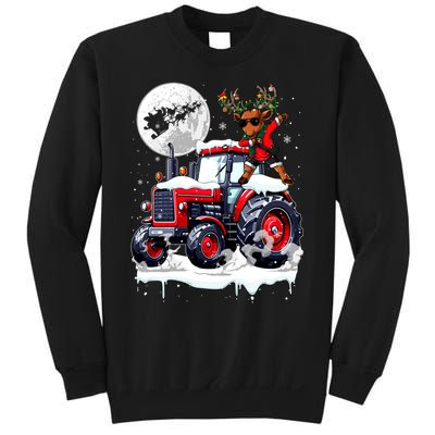 Dabbing Reindeer On Tractor Christmas Driver Lover Sweatshirt