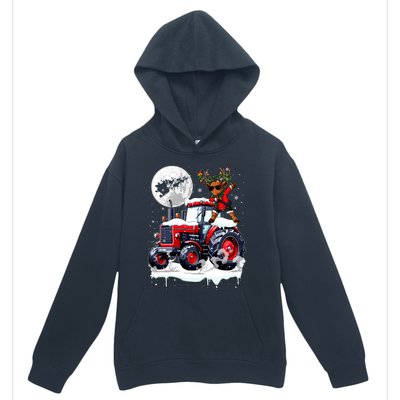 Dabbing Reindeer On Tractor Christmas Driver Lover Urban Pullover Hoodie