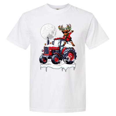 Dabbing Reindeer On Tractor Christmas Driver Lover Garment-Dyed Heavyweight T-Shirt