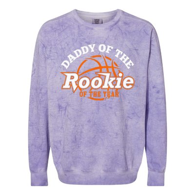 Dad Rookie Of The Year Basketball Daddy Of The Rookie Colorblast Crewneck Sweatshirt