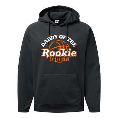 Dad Rookie Of The Year Basketball Daddy Of The Rookie Performance Fleece Hoodie