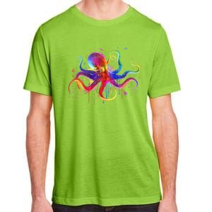 Dripping Rainbow Octopus Psychedelic Colorful Octopus Adult ChromaSoft Performance T-Shirt