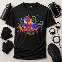 Dripping Rainbow Octopus Psychedelic Colorful Octopus Performance Shirt